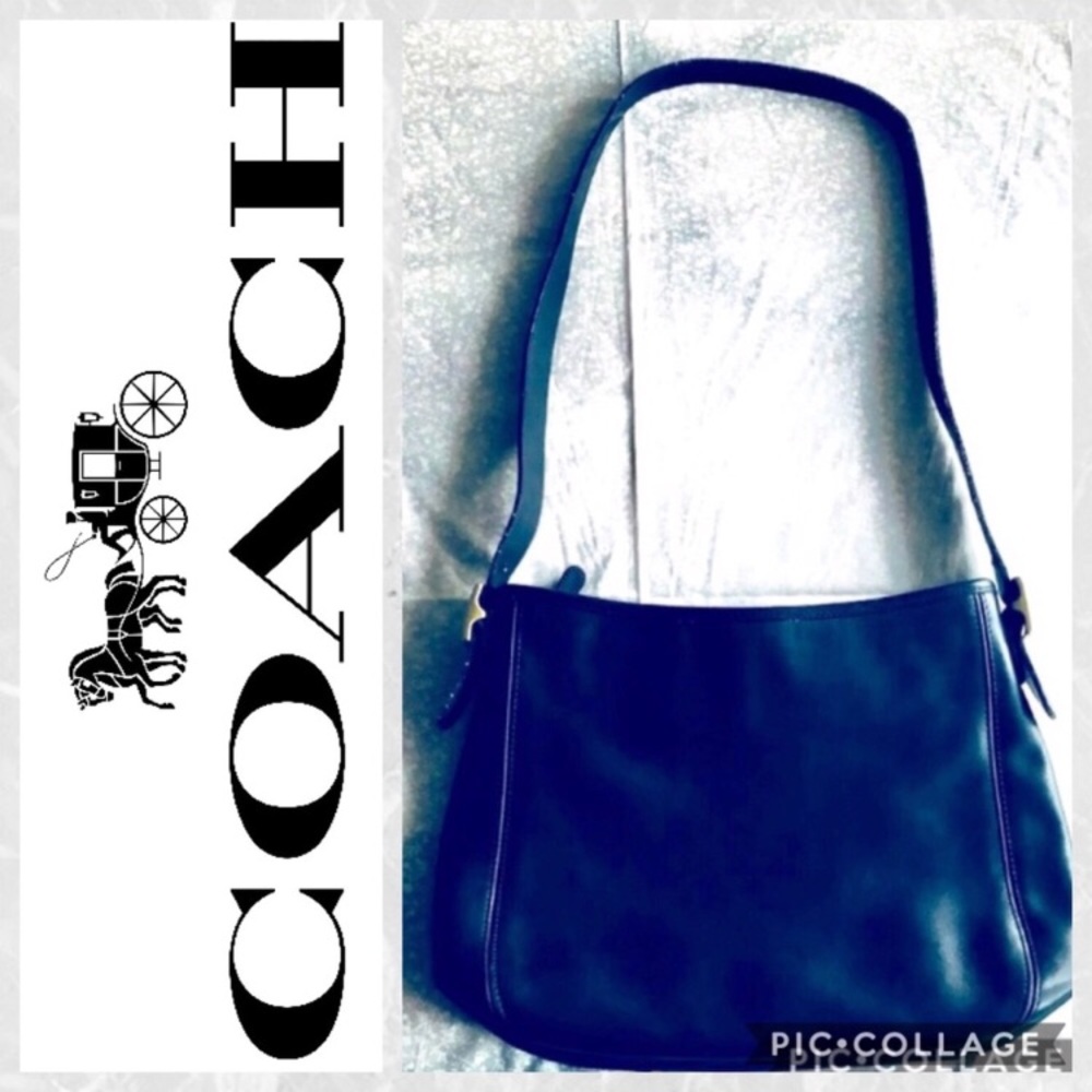 COACH Black Leather Shoulder Bag